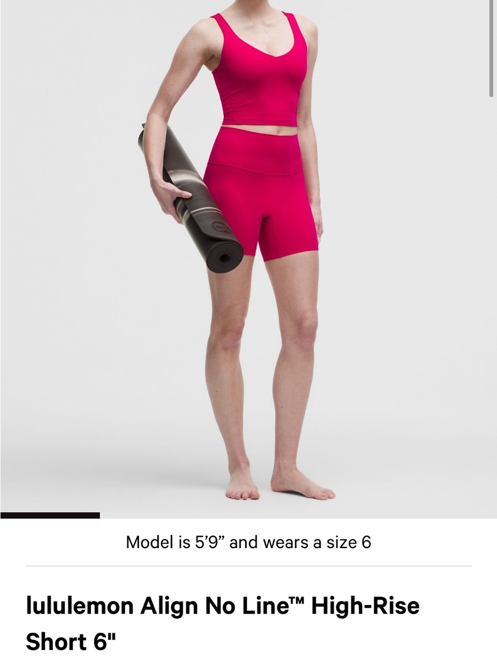 lululemon athletica Align High-Rise Bike Short 6" - Hot Pink